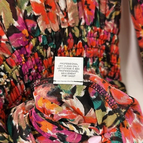 Misa Women's Marin Floral Long Sleeve Mini Dress Size Small Revolve Red Black - Picture 12 of 13